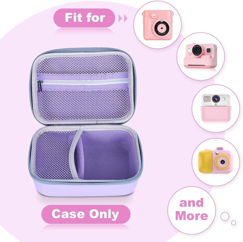 Phetium Instant Print Camera Case Compatible with ESOXOFFORE/Cimizi/DUDUDRAGON/HiMont/Goopow/Dylanto Instant Cameras for Kids, Storage Organizer Bag for Refill Print Paper Rolls (Box Only)-Purple - Image 2